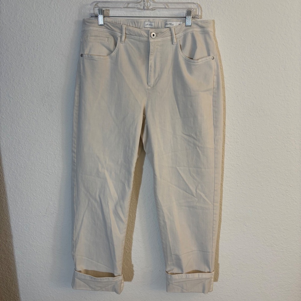J.Jill Straight-Leg Ankle Jeans Womens 16 Cream